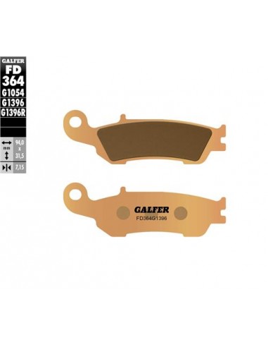 PASTILLAS DE FRENO DELANTERAS GALFER YAMAHA YZ 125/250 08-19 YZ 250F 07-20 YZ 450F 08-20 WR 250F 07-