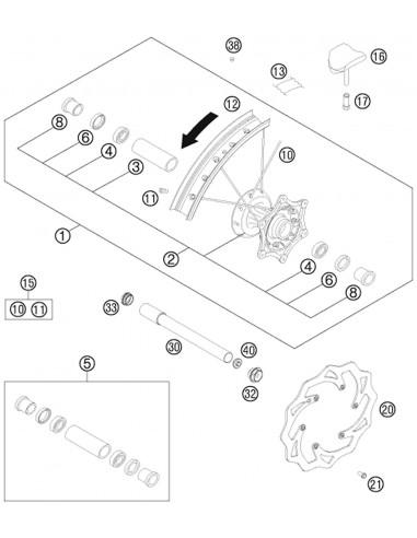 SPACER BUSHING F. FR. WHEEL 08