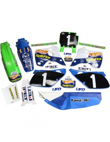 KIT PLASTICOS + ADHESIVOS UFO KAWASAKI KX 125/250 92-93 HOT WHEELS