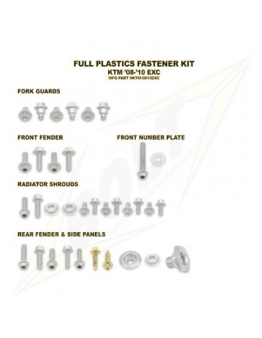 KIT TORNILLERIA BOLT SUJECCION DE PLASTICOS KTM EXC 08-10