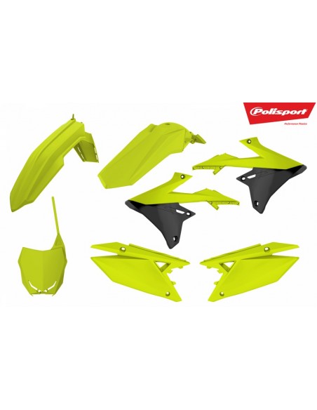 KIT PLASTICOS POLISPORT SUZUKI RMZ 450 18-19 AMARILLO FLUOR