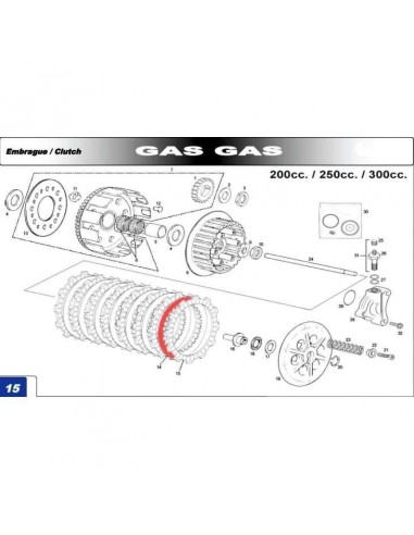 DISCO SEPARADOR DE EMBRAGUE GAS GAS EC 200-515