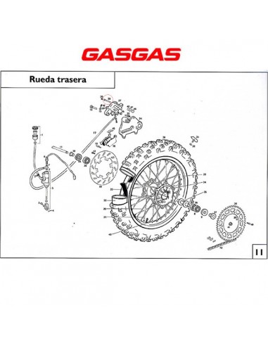 PASADOR PASTILLAS DE FRENO TRASERAS GAS GAS