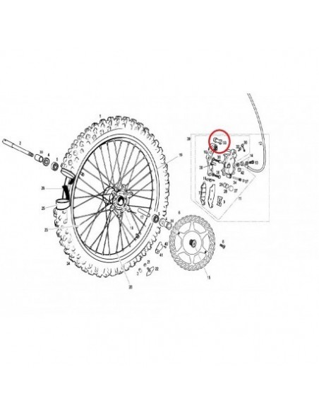GUARDAPOLVO TORNILLO PINZA DE FRENO DELANTERO Y TRASERO GAS GAS EC 002-C49-104