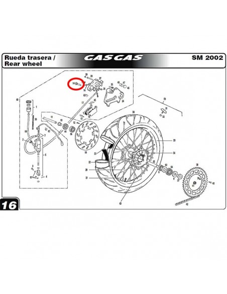 TORNILLO SUJECCION PINZA DE FRENO TRASERA GAS GAS