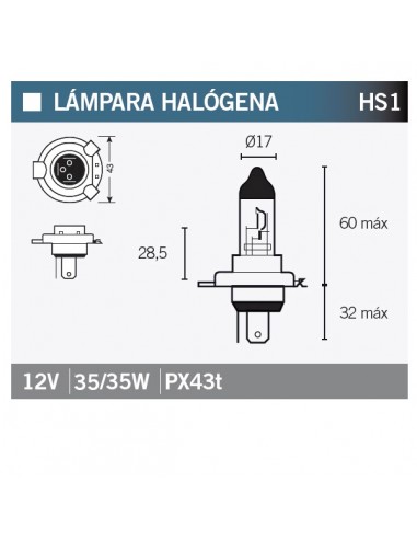 LAMPARA HALOGENA HS1 12V 35/35W