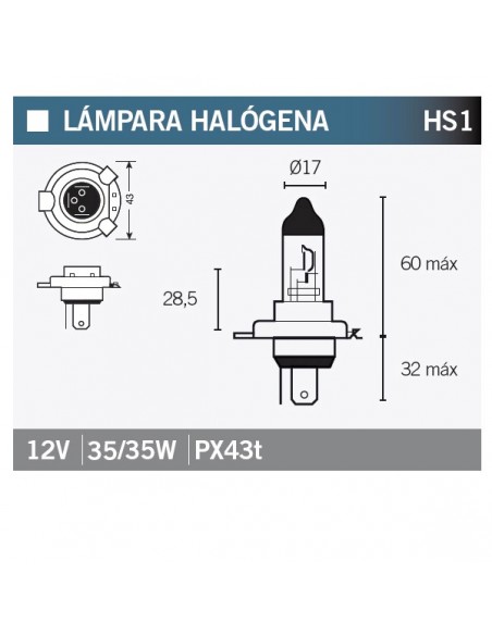 LAMPARA HALOGENA HS1 12V 35/35W