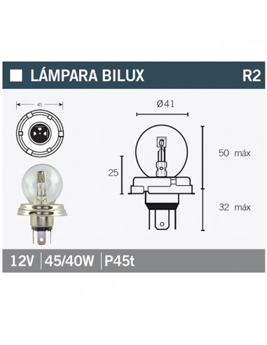 BOMBILLA BILUX 12V 45/40W