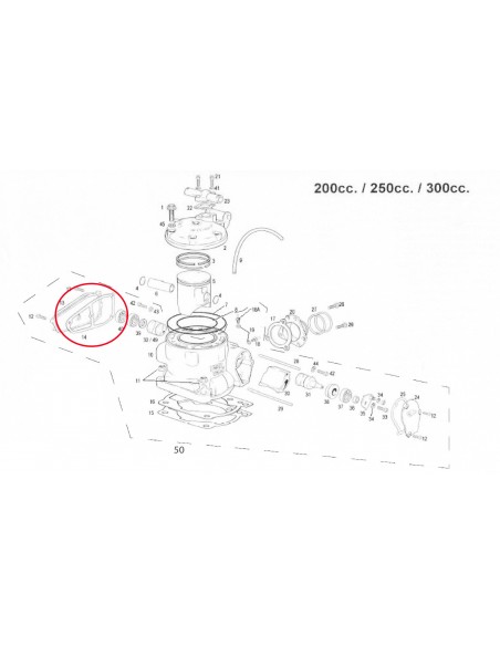 JUNTA TAPA VALVULA DE ESCAPE IZQUIERDA GAS GAS 200-300