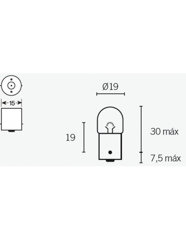 BOMBILLA 12V 12V 5W BA15S T16