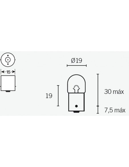 BOMBILLA 12V 12V 5W BA15S T16
