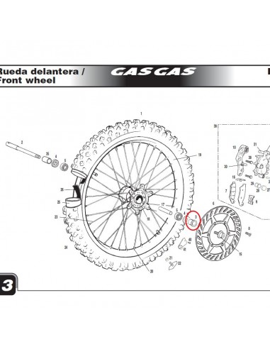 CASQUILLO DISTANCIADOR RUEDA DELANTERA LADO FRENO GAS GAS EC 00-03