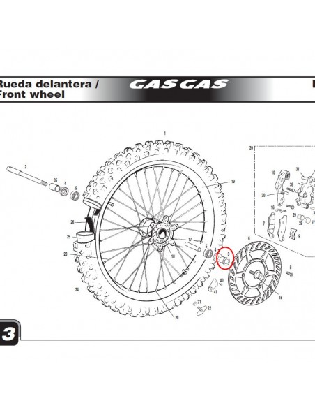 CASQUILLO DISTANCIADOR RUEDA DELANTERA LADO FRENO GAS GAS EC 00-03