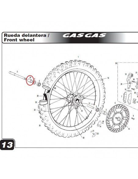 CASQUILLO DISTANCIADOR RUEDA DELANTERA GAS GAS EC 00-03