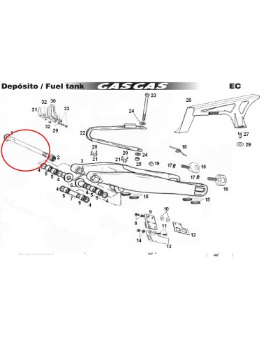 EJE BASCULANTE GAS GAS 03-14 ORIGINAL