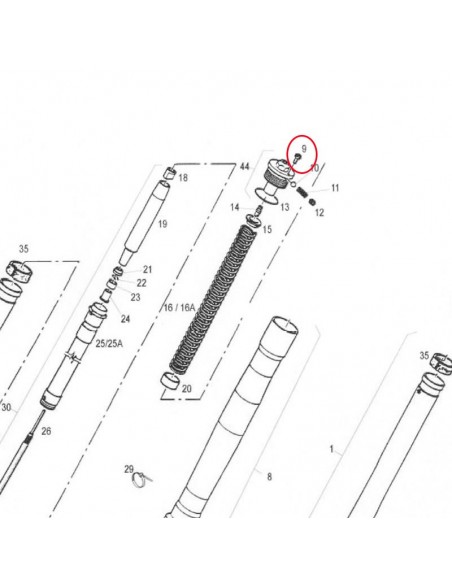 TORNILLO Y JUNTA TORICA HORQUILLA GAS GAS