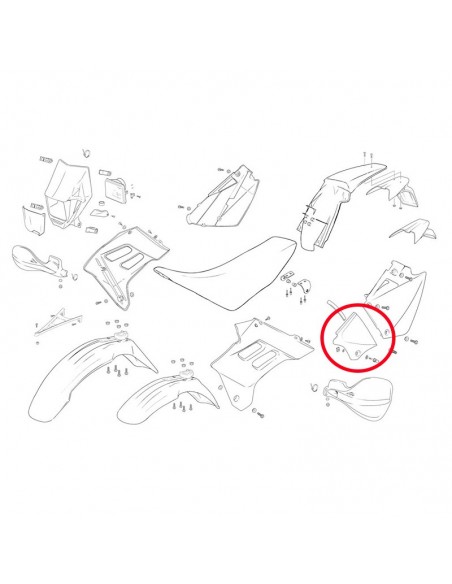 TAPA LATERAL CAJA FILTRO DE AIRE GAS GAS 01-06 NEGRA