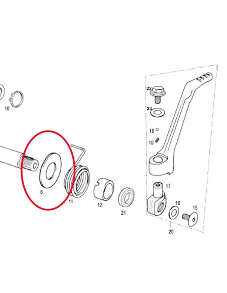ARANDELA PEDAL ARRANQUE GAS GAS 200/250/300 ARANDELA PEDAL ARRANQUE GAS GAS 200/250/300