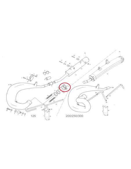 TUBERA DE ESCAPE GAS GAS EC 200/250/300