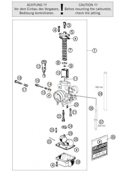 ARANDELA CARBURADOR KTM DELLORTO 3.3x5.8X0.5