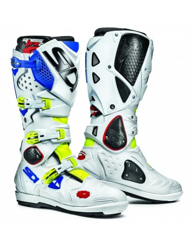 BOTAS SIDI CROSSFIRE 2 SRS BLANCA-AZUL-AMARILLO FLUOR