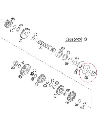 KIT TORNILLO PIÑON KTM-HUSABERG - 59033034044