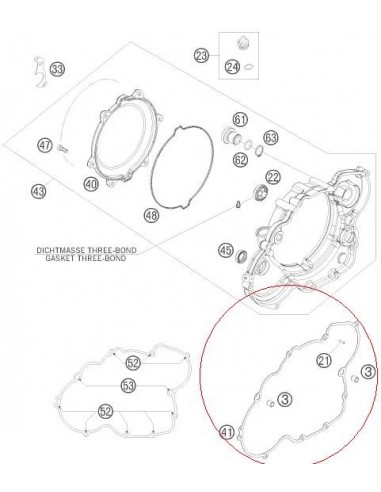JUNTA TAPA EMBRAGUE KTM EXC/SX 4T 00-07 - 59030025200