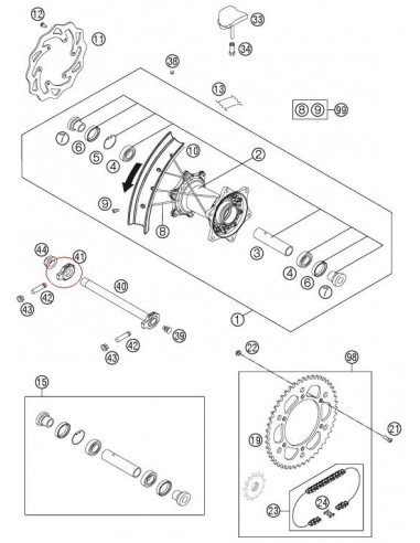 TENSOR CADENA DERECHA KTM EXC/SX - 50310084000