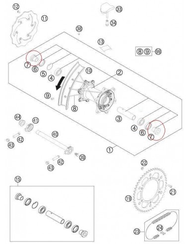 DISTANCIADOR RUEDA TRASERA KTM 78010016000