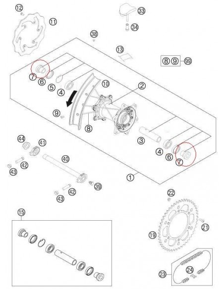 DISTANCIADOR RUEDA TRASERA KTM 78010016000