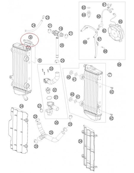 TAPON RADIADOR KTM 2T Y 4T EXC/SX 94-15