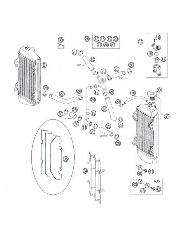 REJILLA RADIADOR DERECHA KTM 2T NEGRA