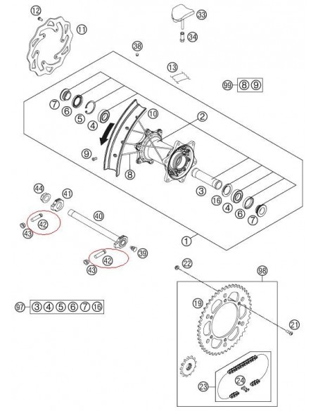TORNILLO TENSOR CADENA KTM EXC/SX 06-13