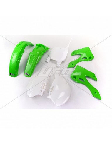 KIT PLASTICOS UFO KAWASAKI KX 125/250 00-02 VERDE-BLANCO