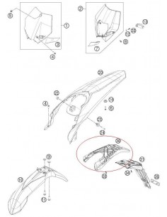 PORTAMATRICULAS KTM EXC 12-16 PARTE SUPERIOR