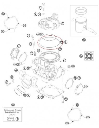 TORICA CULATA EXTERIOR KTM EXC 250/300 07-13