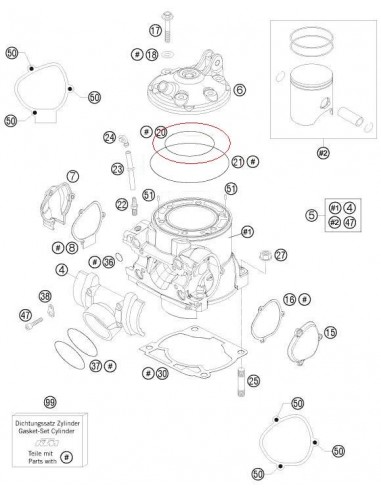 TORICA CULATA INTERIOR KTM EXC 250 07-13