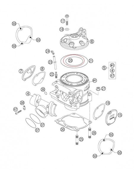 TORICA CULATA INTERIOR KTM EXC 250 05-06
