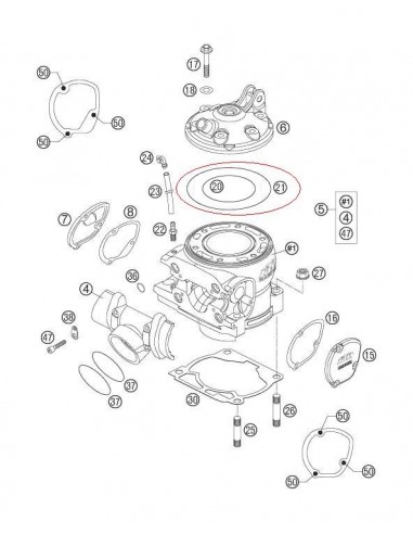 TORICA CULATA EXTERIOR KTM EXC 250 94-06