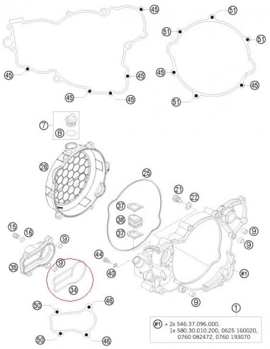 JUNTA BOMBA AGUA KTM EXC/SX 250/300 04-13