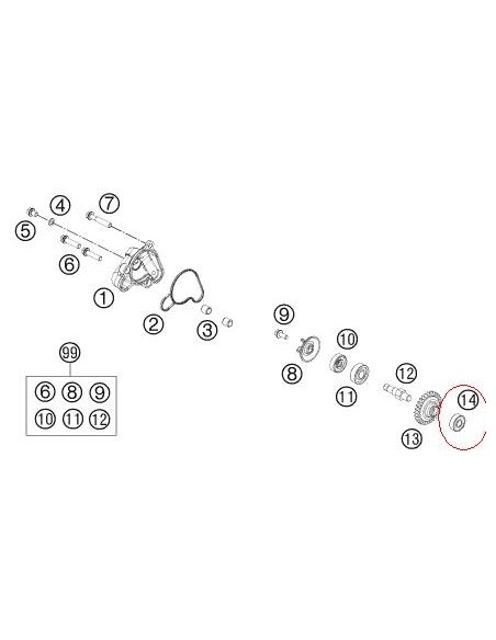 RODAMIENTO 608 2RS C3 BOMBA AGUA KTM