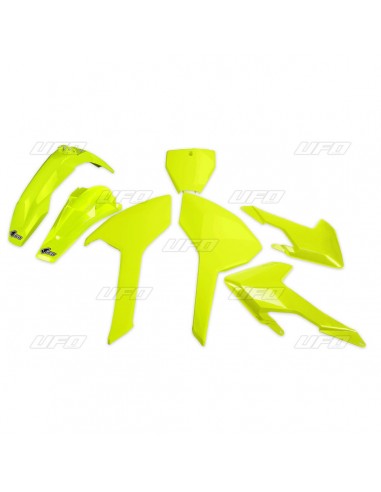 KIT PLASTICOS UFO HUSQVARNA TC 125 16-17 AMARILLO FLUOR