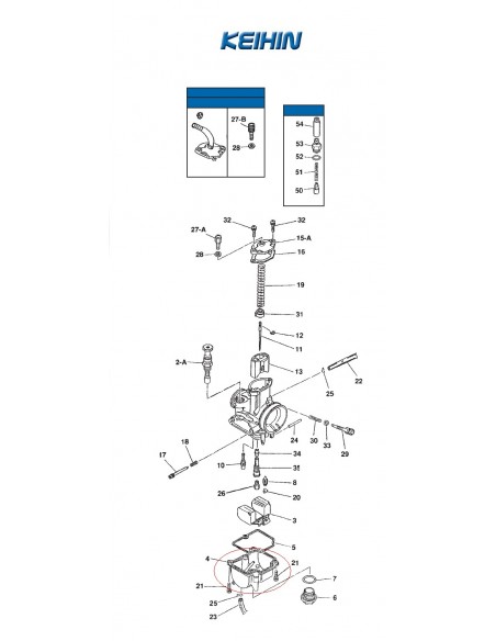 CUBA CARBURADOR KEIHIN PWK 33 A 39