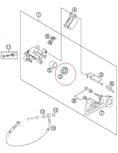 KIT REPARACION PINZA DE FRENO TRASERA KTM EXC/SX 03-13