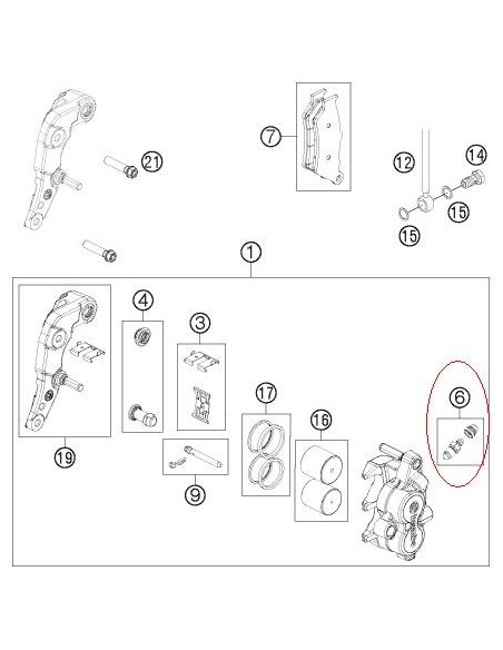 PURGADOR CON TAPON PINZA DE FRENO DELANTERA KTM