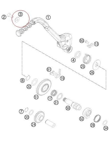ARANDELA PEDAL DE ARRANQUE KTM EXC/SX 94-13