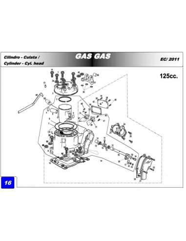 JUNTA BASE CILINDRO GAS GAS EC 125 0.5MM