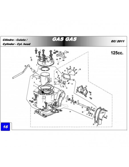 JUNTA BASE CILINDRO GAS GAS EC 125 0.5MM