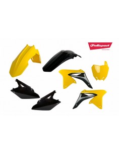 KIT PLASTICOS POLISPORT SUZUKI RMZ 250 10-18 AMARILLO RM01 NEGRO