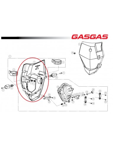 PLASTICO PORTAFARO GAS GAS EC 250/300 2018 SIN ADHESIVO